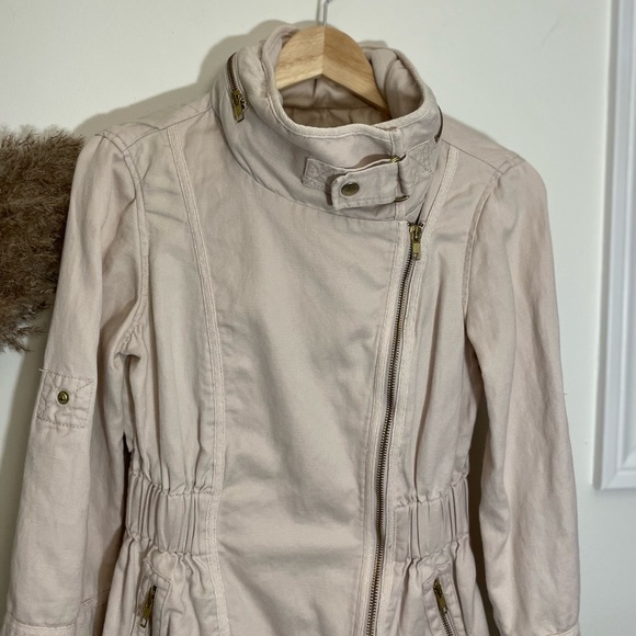French Connection FCUK Utility Jacket - Lightweight Linen-Blend Khaki Jacket - Picture 9 of 14